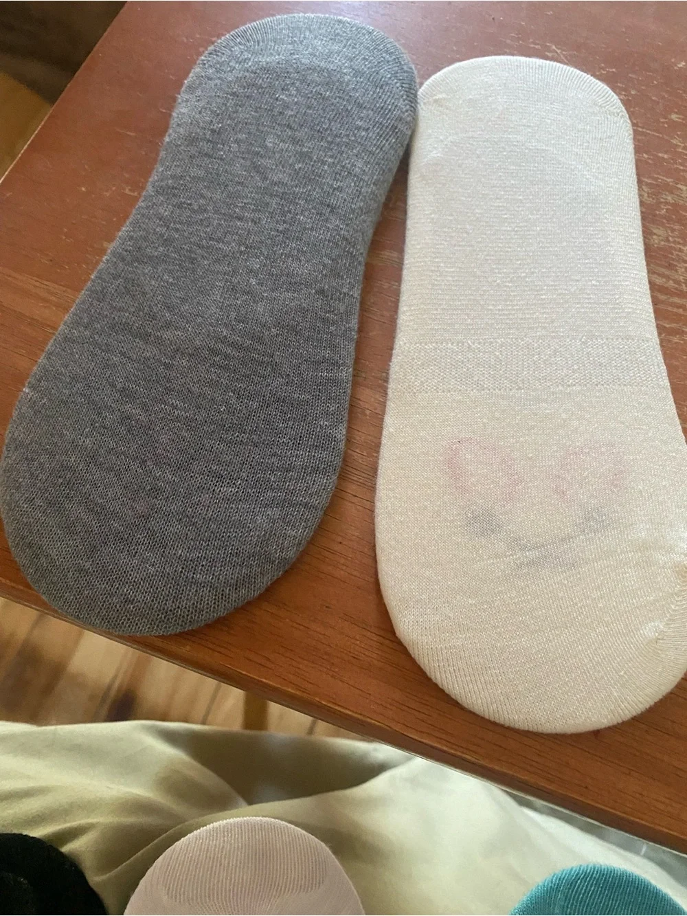 Cute No-Show Animal Face Sock Liners - Gray‎ Panda & Ivory Bunny
